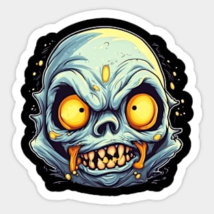 Eerie Halloween Ghoul Art Sticker